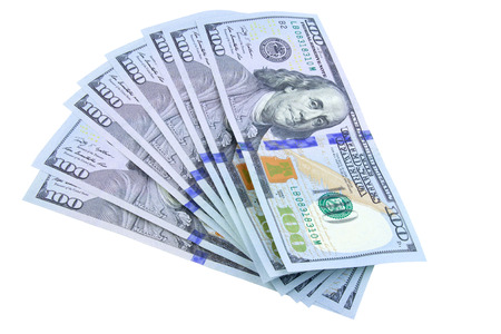 One hundred dollars pile as background.
