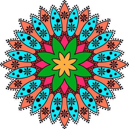 Ornamental round lace in colorのイラスト素材