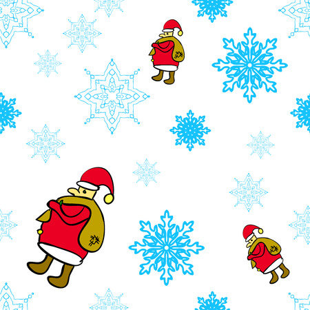 Seamless pattern with blue snowflakes. のイラスト素材