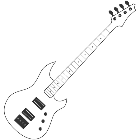 Electric guitar line icon contour.のイラスト素材