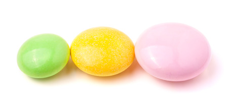 tablets or pills on a white background close-up.の写真素材