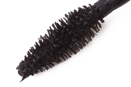 Brush mascara on a white background close-up macro.の写真素材