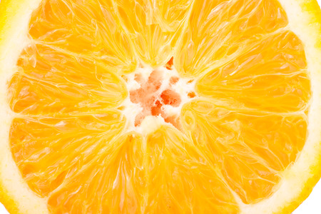 A slice of orange as a backgroundの写真素材