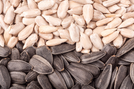 raw sunflower seeds close up as background