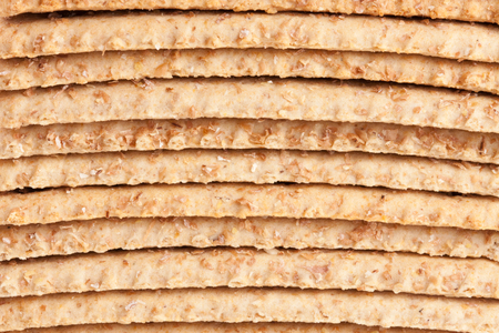 stack of grain crispbreads as background