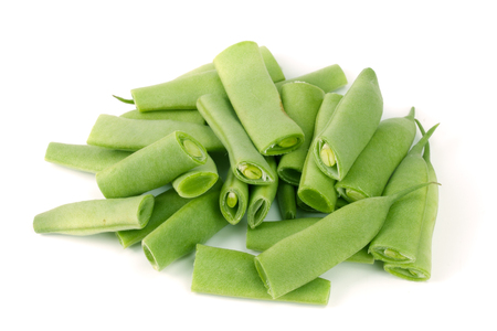 Green beans isolated on a white background.の写真素材