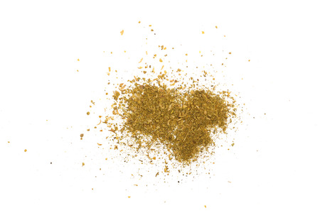 Mixed spices isolated on white background. Coriander dill, parsley celery basil marjoram fenugreekの写真素材