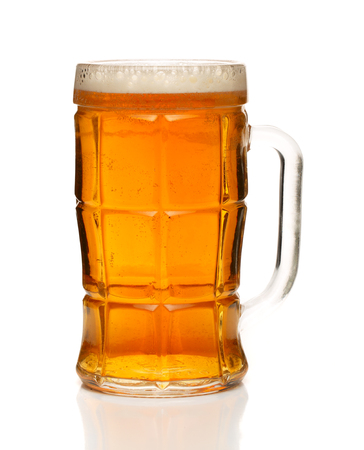 glass of beer isolated on white backgroundの写真素材
