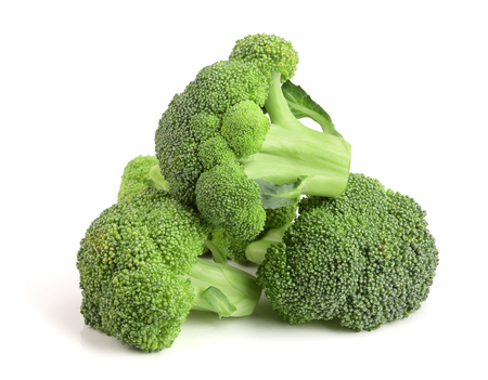 fresh broccoli isolated on white background close-upの写真素材