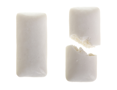 two chewing or bubble gum isolated on white background. Top viewの写真素材