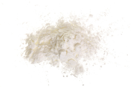 starch heap pile isolated on white background. Top view. Flat layの写真素材