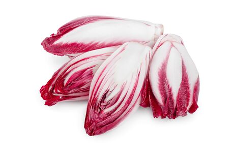 red chicory or radicchio isolated on white backgroundの写真素材