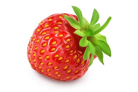 Strawberry isolated on white background. Fresh berry with clipping path and full depth of fieldの写真素材