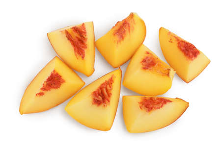 ripe peach isolated on white background