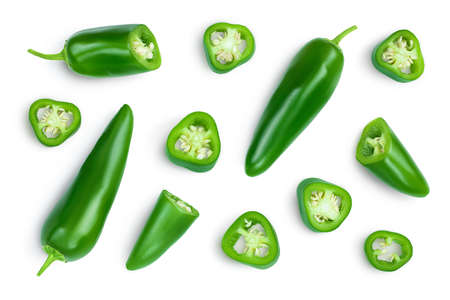 jalapeno peppers isolated on white background.