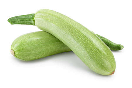 zucchini or marrow isolated on white background with and full depth of fieldの写真素材