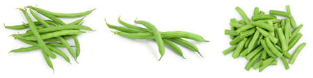 Green beans isolated on a white background with full depth of field. Setor collection