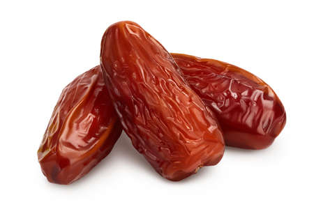 Dates isolated on white background with clipping path and full depth of field.の写真素材