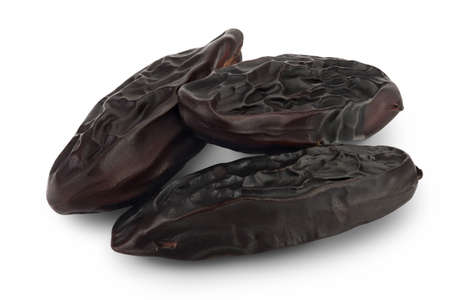 Tonka bean isolated on white background with clipping path and full depth of field. Bean of Dipteryx odorataの写真素材