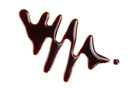 Balsamic vinegar isolated on white background. Top view. Flat layの写真素材