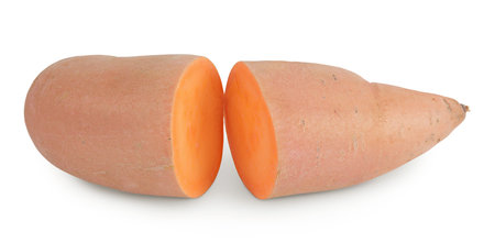 Sweet potato isolated on white background with full depth of fieldの写真素材