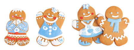 christmas gingerbread cookie isolated on white background
