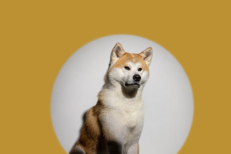 Husky dog on a clean background, close-up,の写真素材