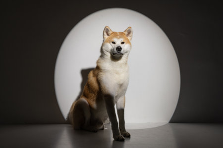 Husky dog on a clean background, close-up,の写真素材