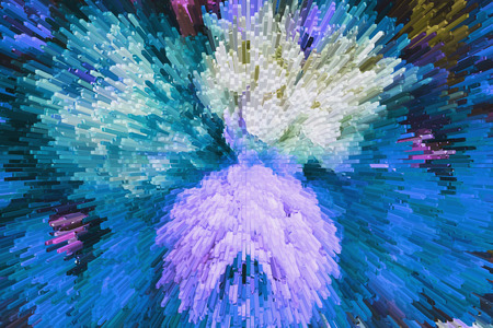 Color texture background, abstract ,color extrusion  blocks And pyramids,  Abstract colorful 3D extrusion background flowers, floral pattern, background for greeting cards and printingの写真素材