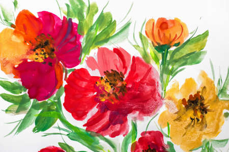 Oil painting, impressionism style, flower painting, still canvas painting, artist, painting, watercolor paintingの写真素材