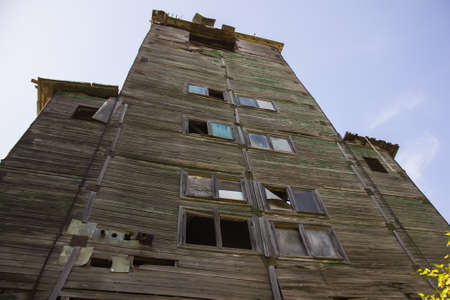 Old broken empty abandoned industrial building interior. abandoned factory.の写真素材