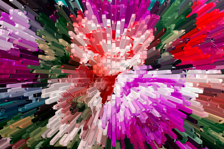 color extrusion blocks Abstract colorful 3D extrusion background flowers, floral pattern