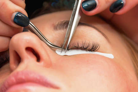 eyelash extension process, the beauty industry beauty salons lashes very soft focus