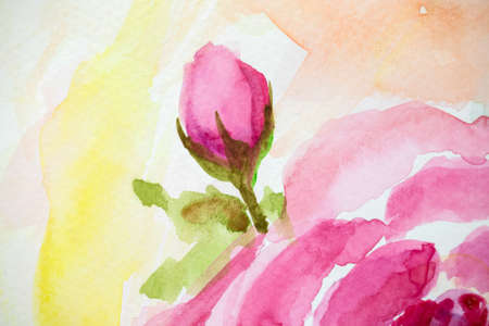 Watercolor flower painting. Watercolor floral background. Card. Wedding invitation template. Flower card. impressionism style, paint strokes, art background. Modern Art. color of 2022の写真素材