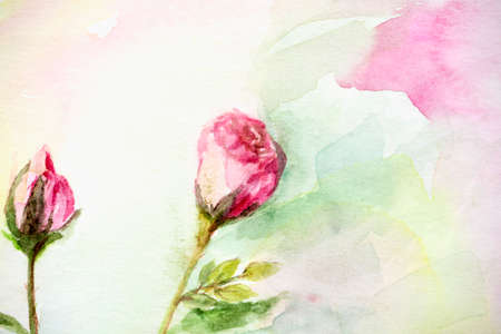 Watercolor flower painting. Watercolor floral background. Card. Wedding invitation template. Flower card. impressionism style, paint strokes, art background. Modern Art. color of 2022の写真素材