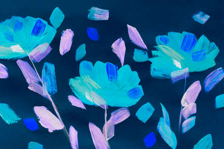 drawing flowers on a bright background. Oil painting, acrylic. impressionistic style, flower painting, bright colors. Artistic background. Card. Flower card. Spring flowers impressionistic style, flower painting, bright colors. Artistic background. Card. Flower card. spring flowersの写真素材