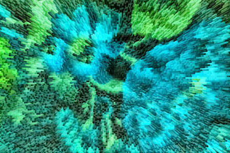 color extrusion floral background, bright color abstractions, extrusion blocks and pyramids. Abstract colorful explosion. 3D extrusion floral pattern for fabrics and clothing design - Illustrationの写真素材