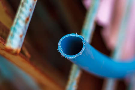 cut of the rubber hose. Rubber tube close-upの写真素材