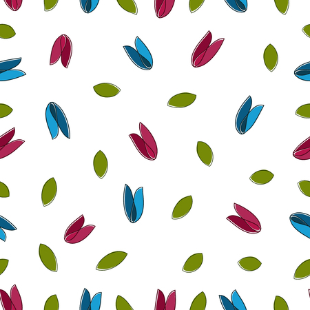 Vector illustration of seamless abstract flowers patternのイラスト素材