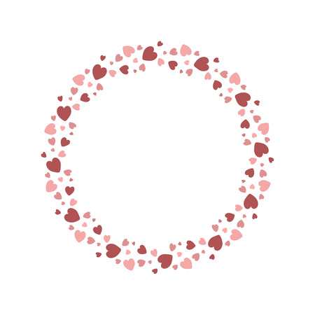 Vector hearts wreath. Hearts frame for greeting, invitation, wedding cards design.のイラスト素材