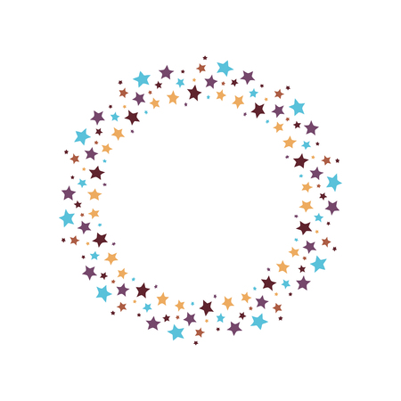 Vector stars wreath. Stars frame for greeting, invitation cards design.のイラスト素材