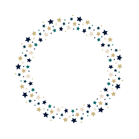 Vector stars wreath. Stars frame for greeting, invitation cards design.のイラスト素材
