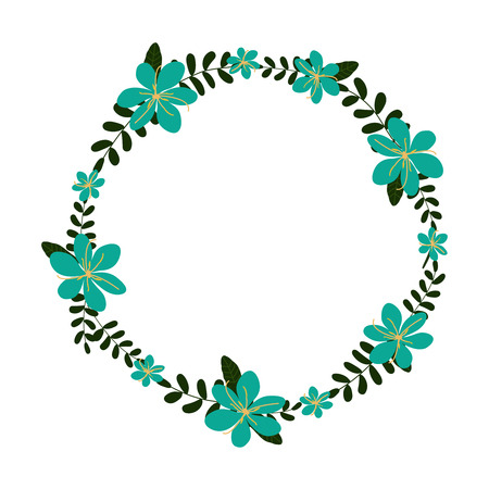 Vector flower wreath. Floral frame for greeting, invitation, wedding cards design.のイラスト素材