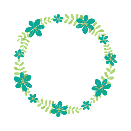 Vector flower wreath. Floral frame for greeting, invitation, wedding cards design.のイラスト素材
