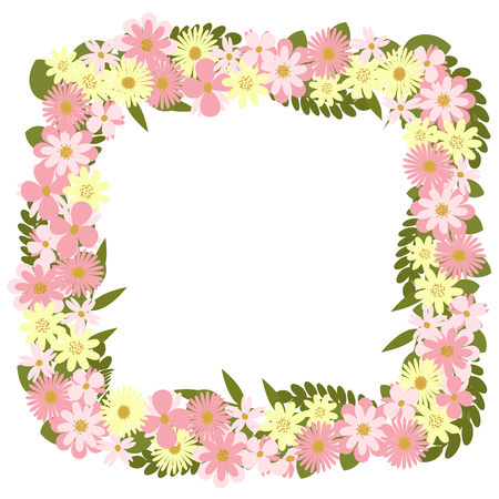 A Vector rectangle frame with flowers.のイラスト素材