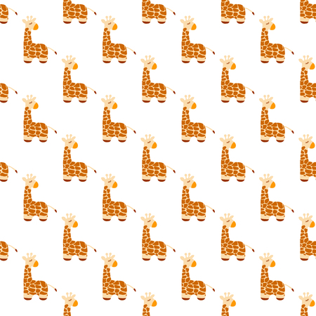 Vector seamless pattern of cute cartoon giraffeのイラスト素材