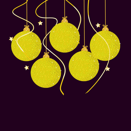 New Year Background. Colorful Christmas Balls for greeting, invitation cards design.のイラスト素材
