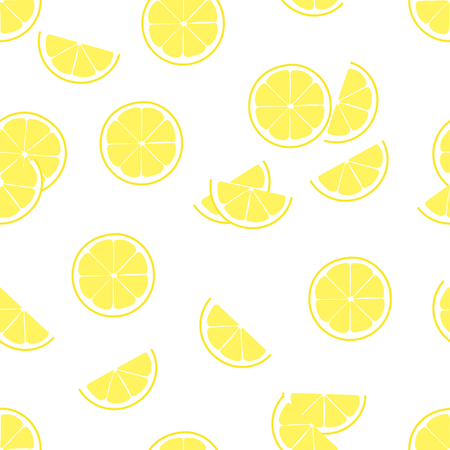 Vector illustration of seamless pattern of lemon slice. のイラスト素材