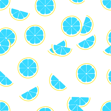 Seamless pattern of blue lemon slice. Vector illustration.のイラスト素材