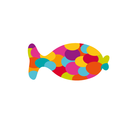 Abstract cartoon colorful fish vector illustration.のイラスト素材